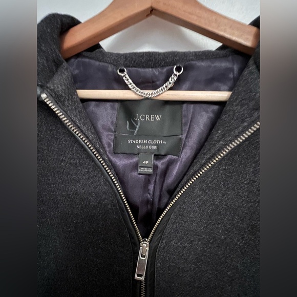 J- Crew Long Coat designed with Stadium cloth by Nello Gori - Size 4P - Picture 3 of 16